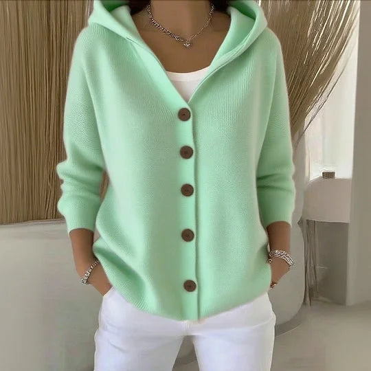 Cléandre | Hooded Cardigan with Buttons
