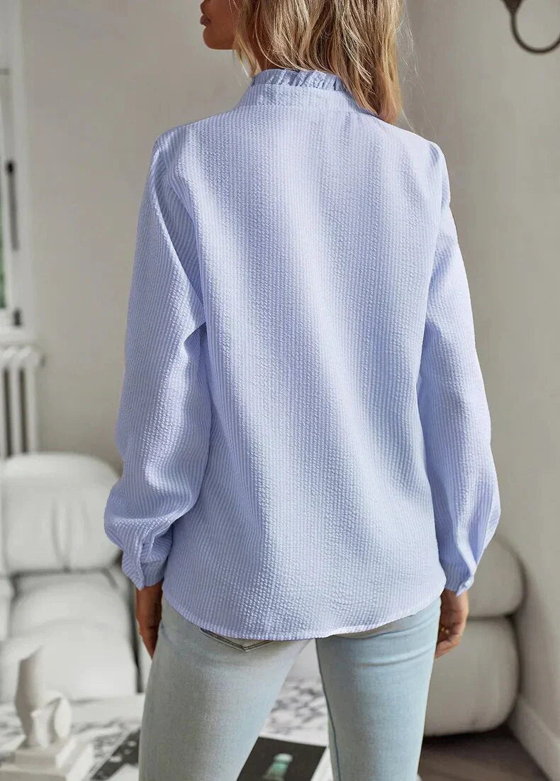 JOSÉPHINE | Elegant Textured Ruffle Blouse