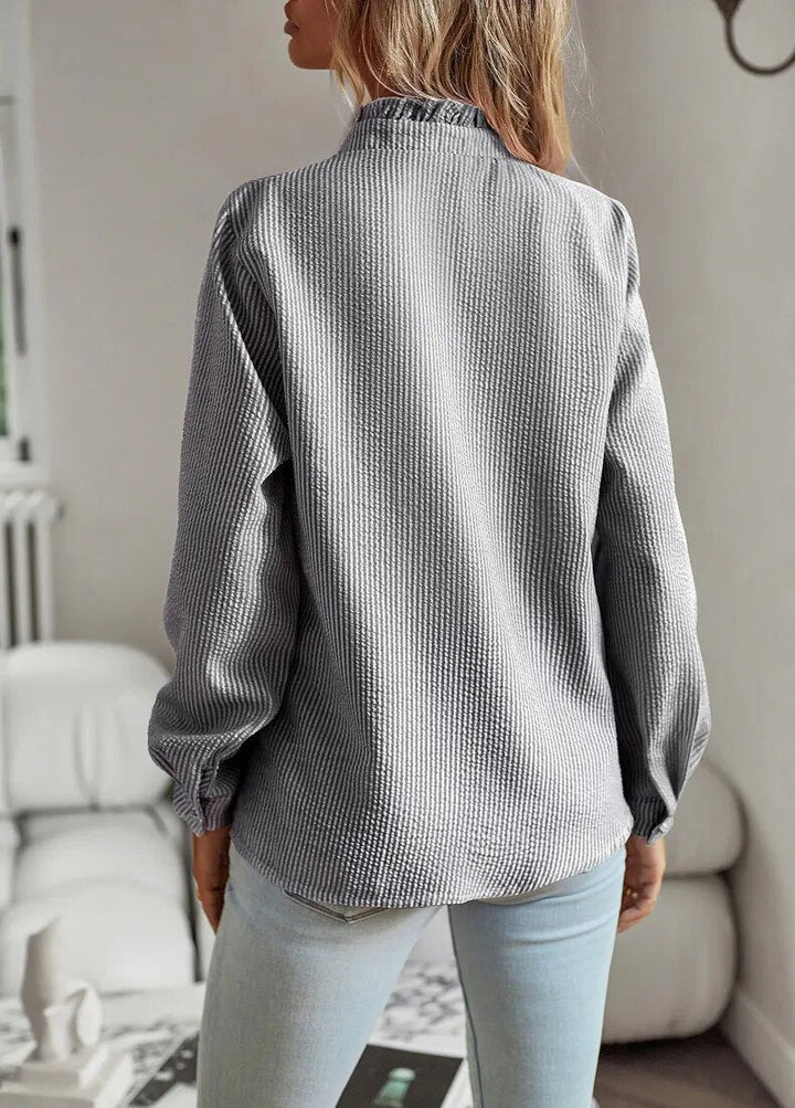 JOSÉPHINE | Elegant Textured Ruffle Blouse