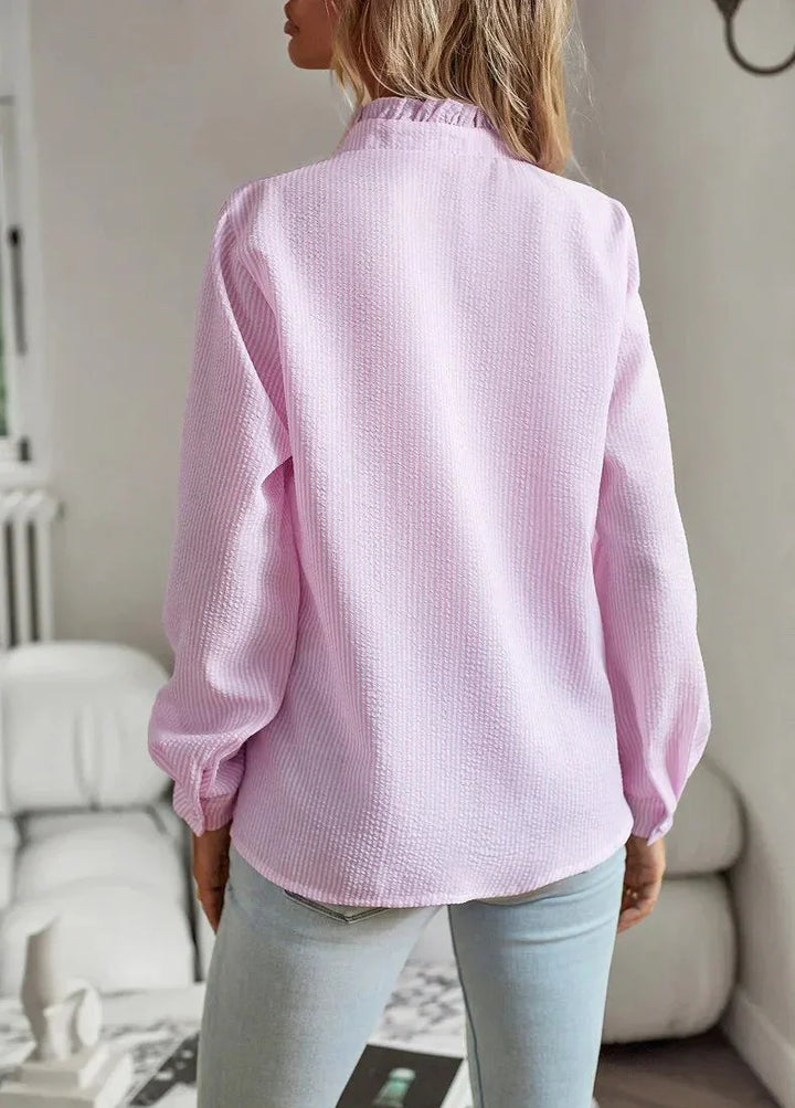 JOSÉPHINE | Elegant Textured Ruffle Blouse