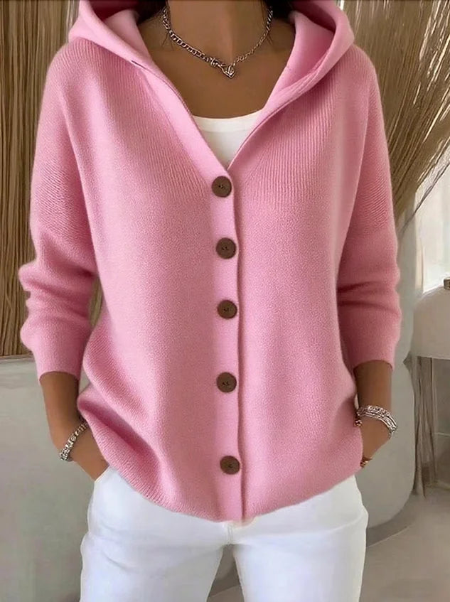 Cléandre | Hooded Cardigan with Buttons