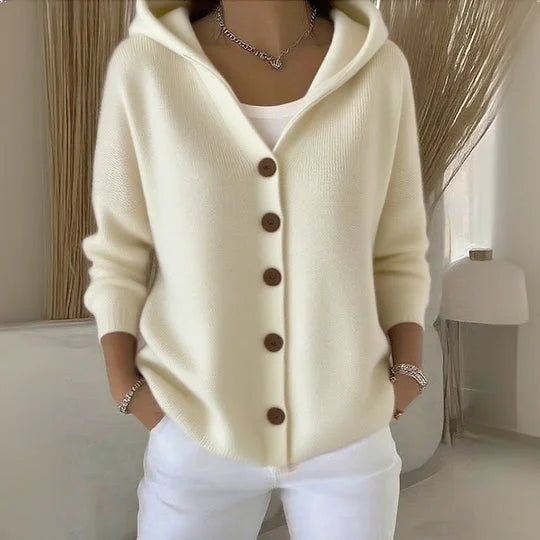 Cléandre | Hooded Cardigan with Buttons