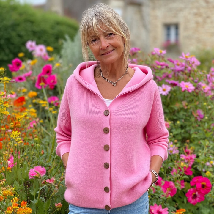 Cléandre | Hooded Cardigan with Buttons